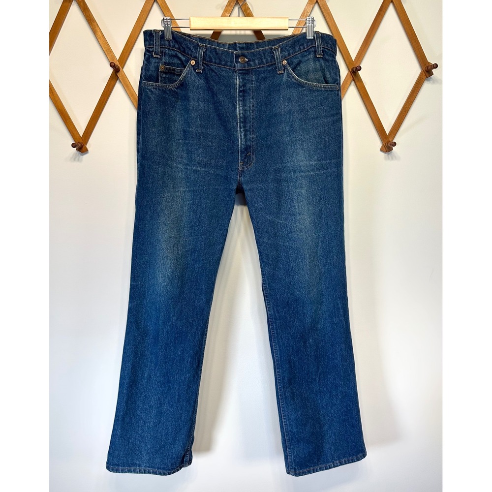 Vintage 80s Levi's 517 Orange Tab Blue Dark Wash Bootcut Jeans USA 40 x 32 Flare